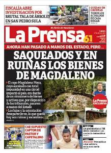Portada de la edición impresa de Diario La Prensa del 27 de abril de 2026.