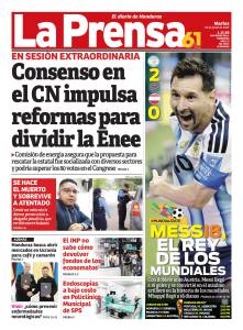 Portada de la edición impresa de este martes 23 de junio de 2026.