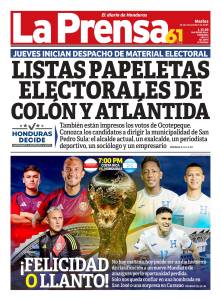 Listas papeletas electorales de Colón y Atlántida