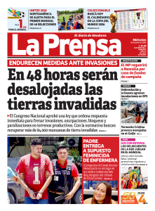 En 48 horas serán desalojadas las tierras invadidas