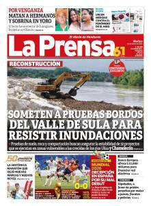 SOMETEN A PRUEBAS BORDOS DEL VALLE DE SULA PARA RESISTIR INUNDACIONES