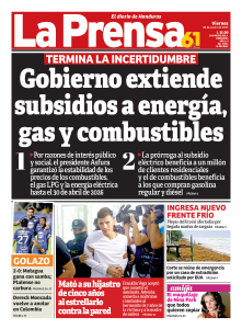 Gobierno extiende subsidios a energía, gas y combustibles
