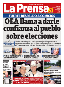 OEA llama a darle confianza al pueblo sobre elecciones