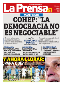 Cohep: La democracia no es negociable