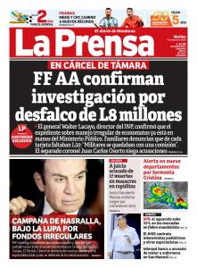 FF AA confirma investigación por desfalco de L8 millones en cárcel de Támara