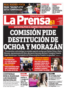 Comisión pide destitución de Ochoa y Morazán