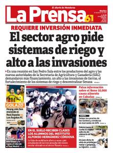 El sector agro pide sistemas de riego y alto a las invasiones