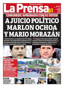 A juicio político Marlon Ochoa y Mario Morazán
