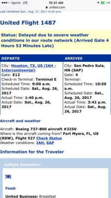 Cancelan vuelo de Quioto y Elis a Honduras por huracán Harvey