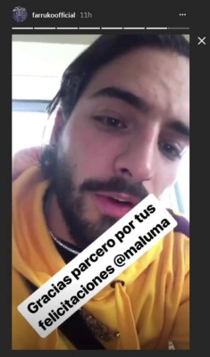 Maluma envía mensaje de apoyo a Farruko