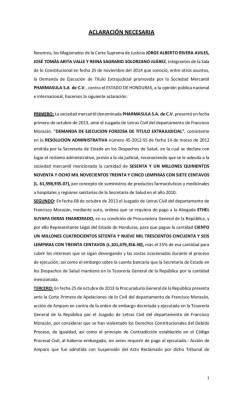Pago de L126 millones a Pharmasula no está firme, asegura Corte Suprema