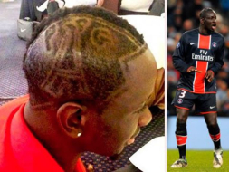 Jugador francés luce en su cabeza el escudo del PSG