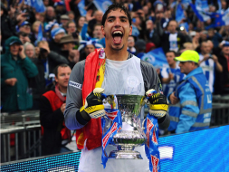 El festejo del Wigan, un sufrido campeón