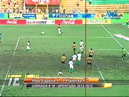 Fuera de juego en el gol de la clasificación del Real España