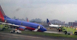 Avión aterriza en Nueva York sin tren de aterrizaje y con 11 heridos leves