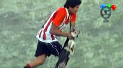 Despiden al futbolista que lanzó a un perro a las gradas