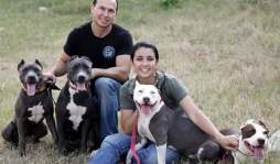 Pareja de sampedranos amansa a los mas feroces pitbulls