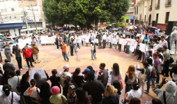 Rectora de la Unah y universitarios realizan plantón en los bajos del Congreso