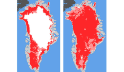 Satélites muestran derretimiento de hielo sin precedentes en Groenlandia