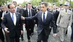 Hollande y Sarkozy aparecen juntos