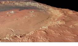 Imágenes de un cráter de Marte cuando había agua