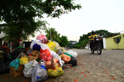 Atestadas de basura están las calles de San Pedro Sula