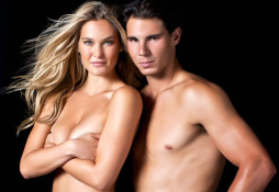 Rafa Nadal posa con bella modelo para una revista