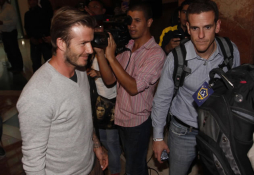 David Beckham causa expectación a su llegada a Honduras