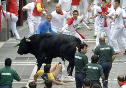 Vea las impresionantes fotos de una cornada en encierro de San Fermín