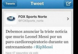 Anuncian por error la muerte de Messi ‎
