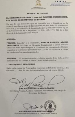 Cancelan a Roxana Araujo como vocera de lucha contra el coronavirus