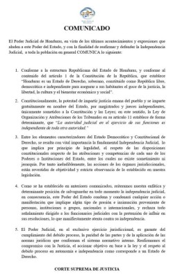 La Corte de Honduras rechaza presiones y defiende independencia