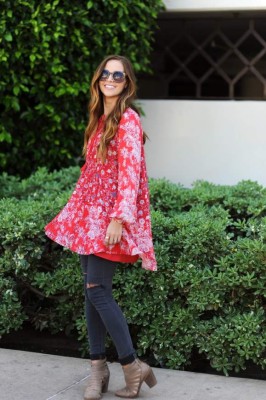 Ahora el vestido va sobre los pantalones