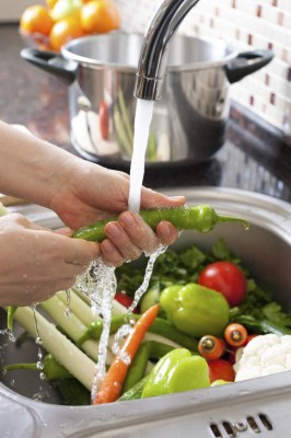 Desinfecte muy bien las frutas y verduras, antes de ingerirlas.