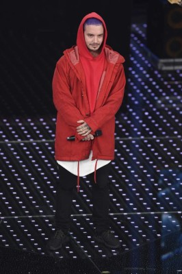 SANREMO, ITALY - FEBRUARY 12: J Balvin attends the fourth night of the 66th Festival di Sanremo 2016 at Teatro Ariston on February 12, 2016 in Sanremo, Italy. (Photo by Venturelli/Getty Images)