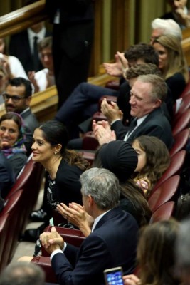 George Clooney y Salma Hayek reunidos en el Vaticano