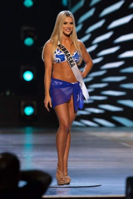 Sarah Rose Summers, Miss Nebraska USA 2018, is announced as a Top 10 finalist in Venus Swimwear during The MISS USA® Competition at George’s Pond at Hirsch Coliseum on Monday, May 21. The Miss USA contestants have spent the last few weeks touring, filming, rehearsing and preparing to compete for the Miss USA crown airing on FOX at 8:00 PM ET live on Monday, May 21, 2018 in Shreveport-Bossier, Louisiana. HO/The Miss Universe Organization