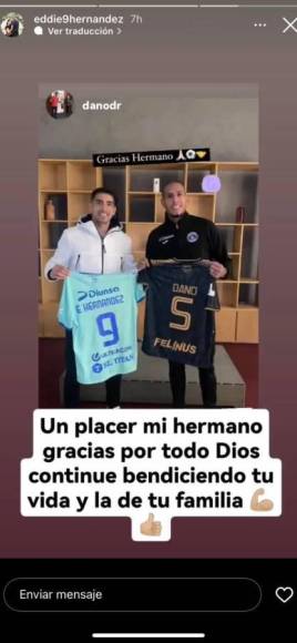 Asimismo, compartió con el futbolista mexicano Daniel Duarte tras el partido: “Un placer mi hermano, gracias por todo Dios”.