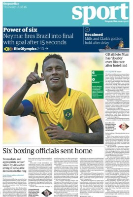 Las portadas luego de la goleada de Brasil a Honduras