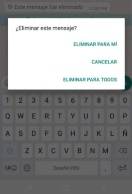 Así puedes eliminar los mensajes enviados en WhatsApp