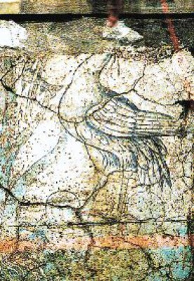 Descubren mural con símbolos aztecas y católicos