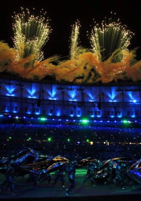 . Rio De Janeiro (Brazil), 05/08/2016.- Dancers perform during the Opening Ceremony of the Rio 2016 Olympic Games at the Maracana Stadium in Rio de Janeiro, Brazil, 05 August 2016. (Brasil) EFE/EPA/SERGEY ILNITSKY