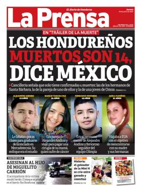 Los hondureños muertos son 14, dice México