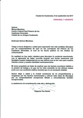 Diplomático se arrepiente y pide disculpas por bochorno