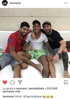 Messi se reencuentra con Neymar y se burla de Piqué