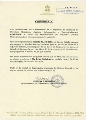 Unah e IHSS de feriado hoy; Gobierno y bancos, el lunes  