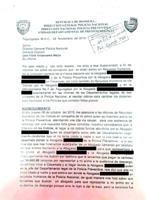 Abogados de la Policía cobraban L10,000 y L20,000 por 'borrones”
