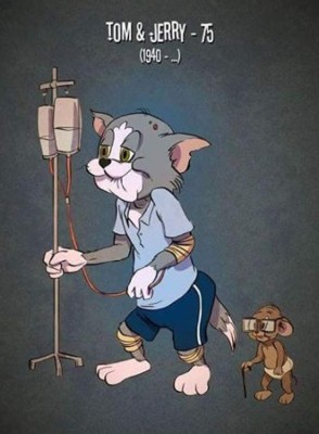 Mira a las caricaturas envejecidas