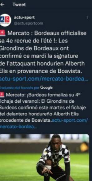 Medios franceses se pronunciaron sobre el fichaje de Alberth Elis por el Girondins de Burdeos.