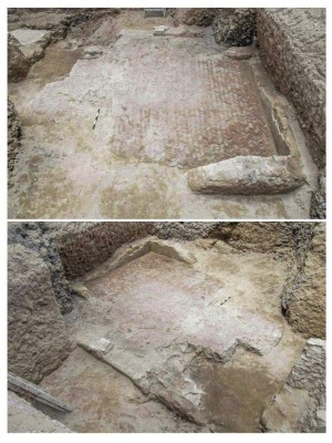 Fotografía facilitada por el Ministerio de Antigüedades egipcio del mosaico romano 'único en su género' que arqueólogos locales han descubierto en la ciudad mediterránea de Alejandría, que estuvo bajo dominio del Imperio Romano. EFE